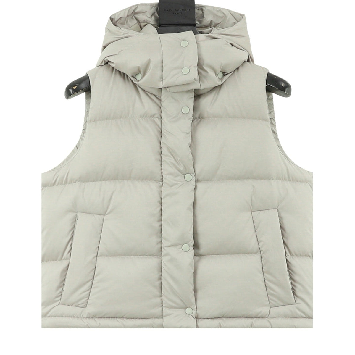 Lululemon Quilted Hood Puffer Vest Snap Button Sleeveless Warm Gilet Unisex Bone