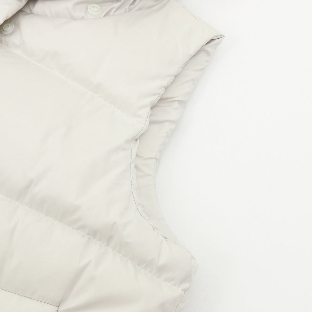 Lululemon Quilted Hood Puffer Vest Snap Button Sleeveless Warm Gilet Unisex White