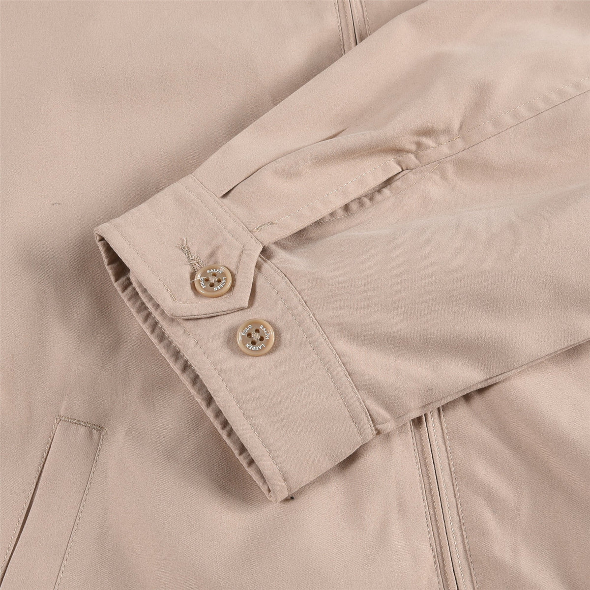 Polo Ralph Lauren Khaki Harrington Jacket Navy Pony Logo Zip Coat