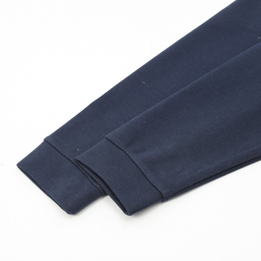 Thom Browne Whale Motif 4-Bar Long Sleeve Polo Shirt men – Navy