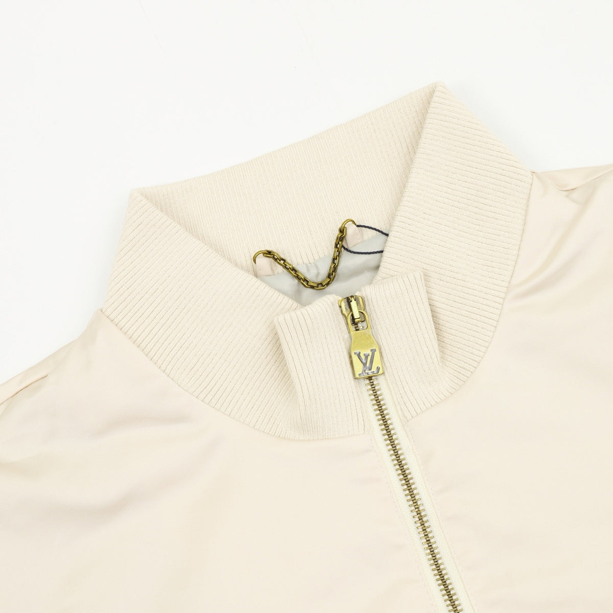 Louis Vuitton V-Seam Panel Bomber Jacket Streetwear Wind Coat Unisex Cream Off White