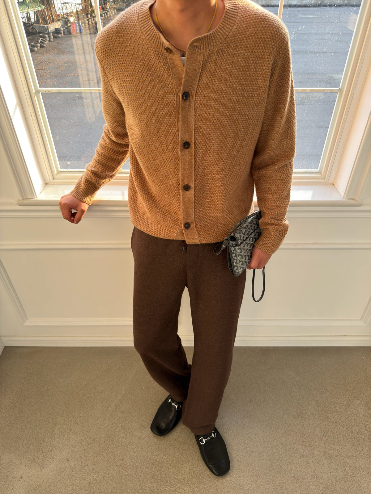 Polo Ralph Lauren Drawstring Waist Straight Leg Knit Sweatpants Unisex Dark Brown Heather