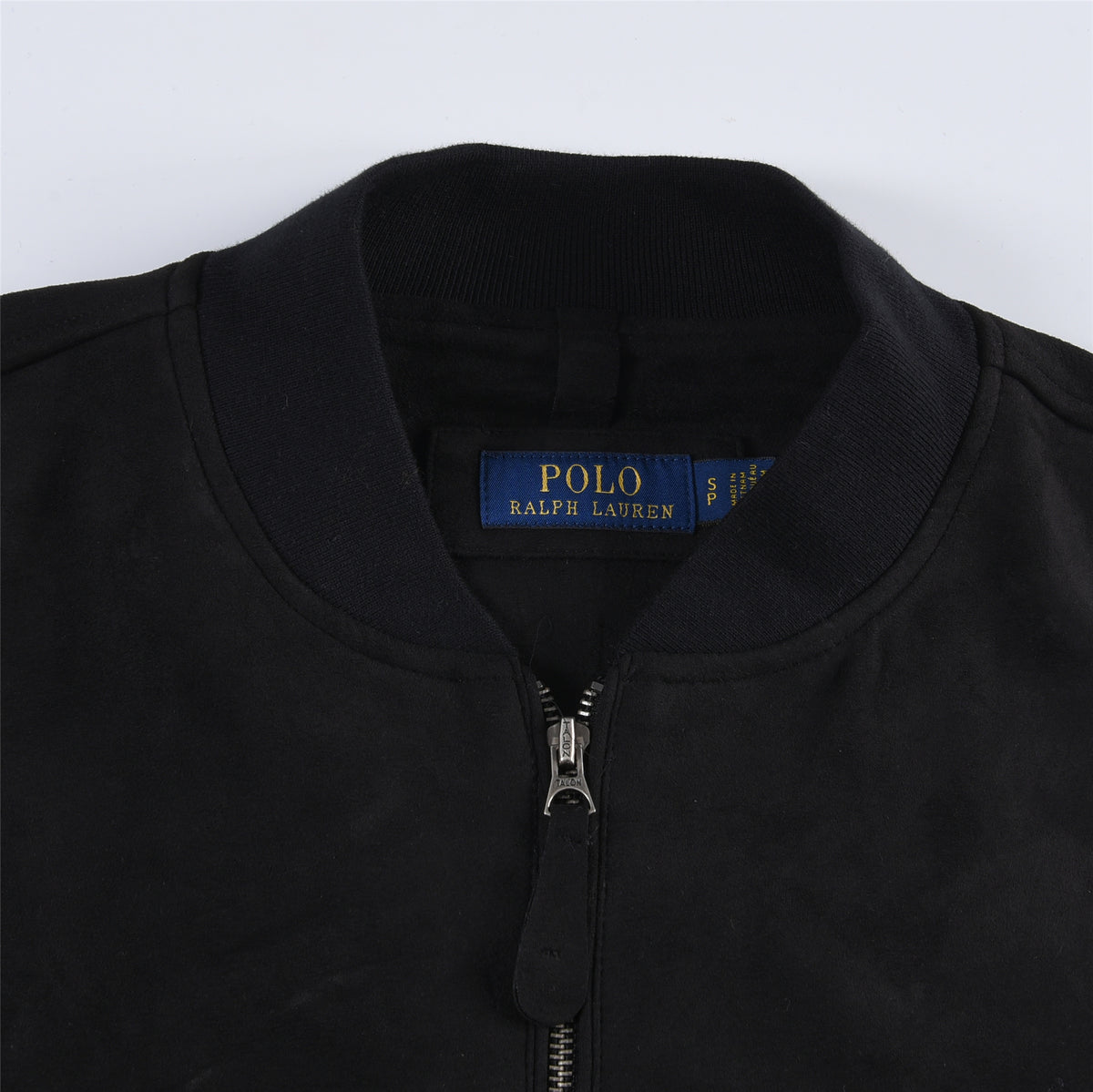 Polo Ralph Lauren Black Suede Effect Bomber Jacket Small Pony Logo Unisex