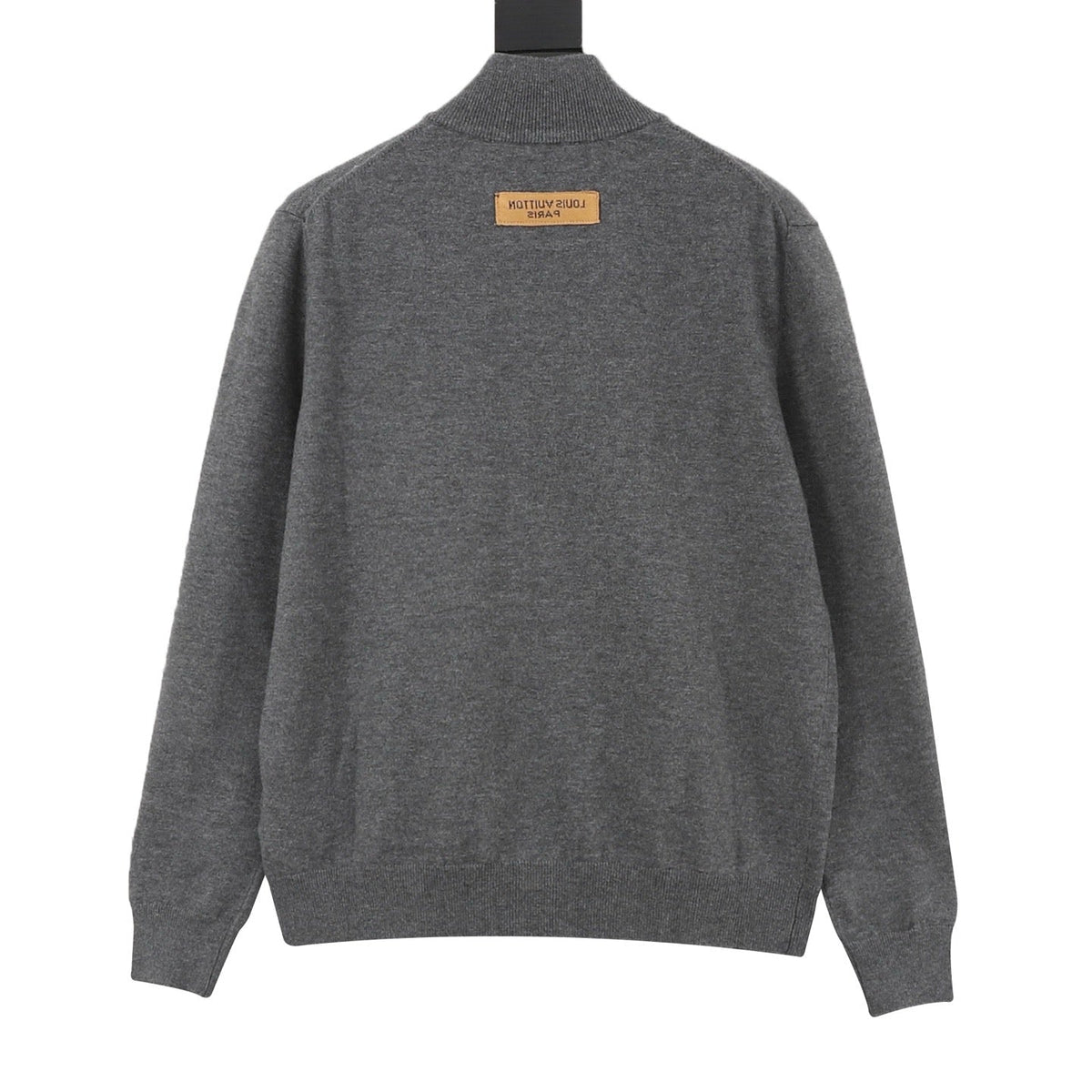 Louis Vuitton Embossed LV Logo Zip Knit Cardigan Unisex Heather Grey Half-Zip Knit Outerwear