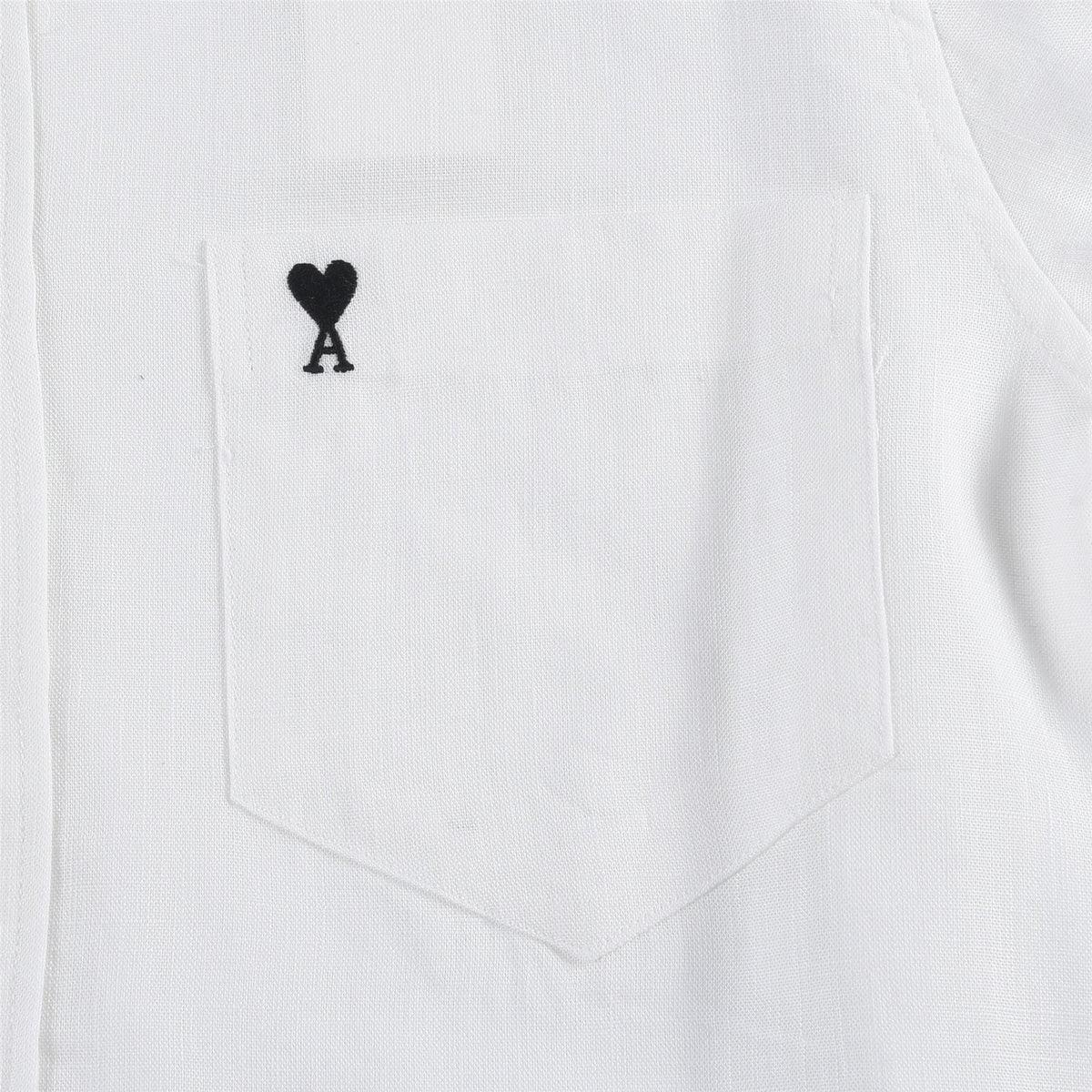 AMI Paris White Heart A Logo Long Sleeve Button Down Shirt Unisex