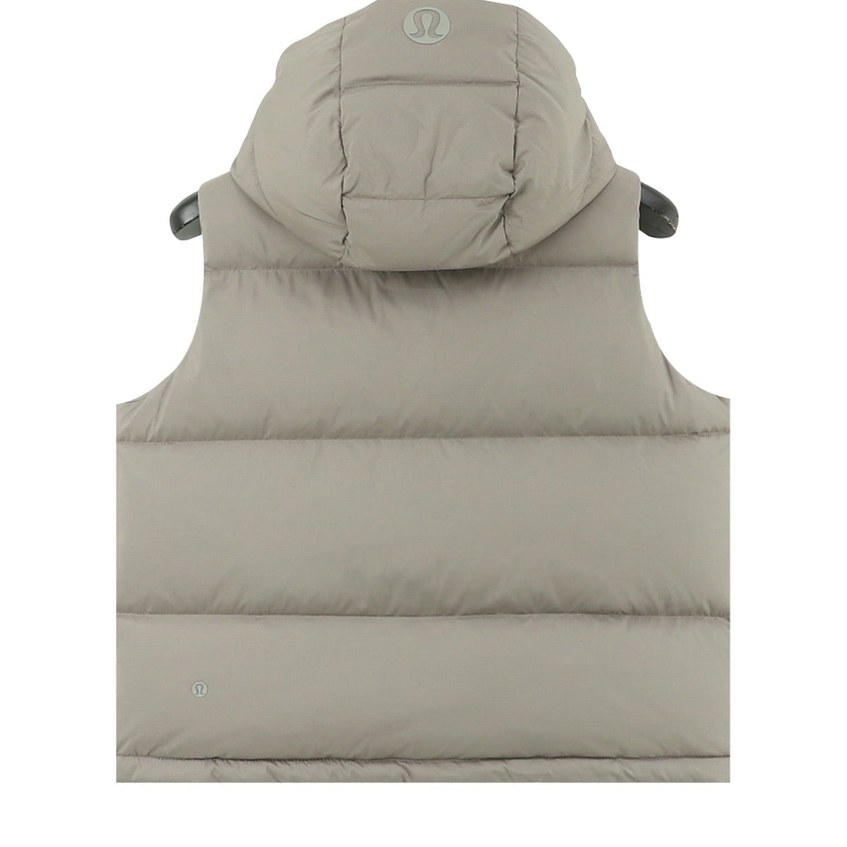 Lululemon Quilted Hood Puffer Vest Snap Button Sleeveless Warm Gilet Grey Sage