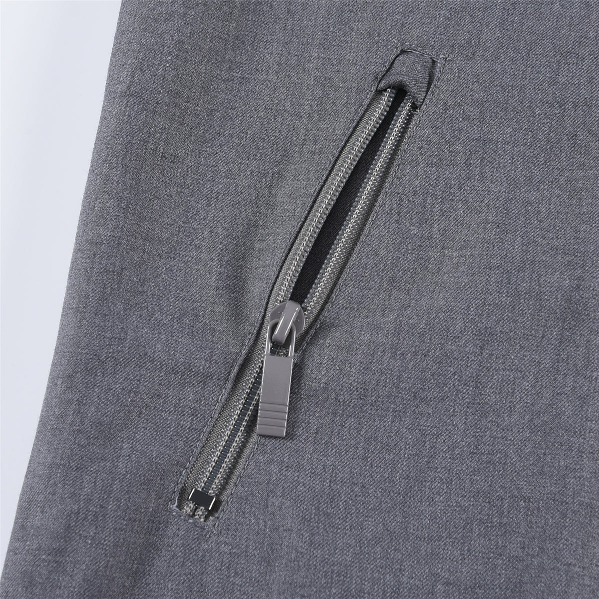 Thom Browne Medium Grey 4-Bar Double Zipper Stand Collar Jacket Unisex