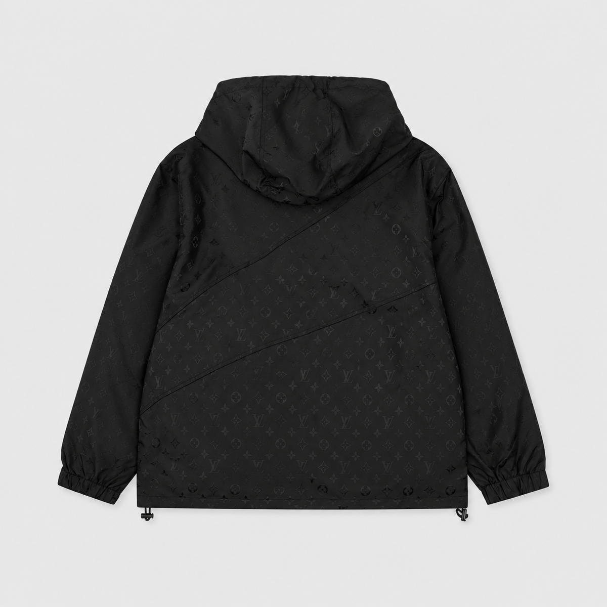 Louis Vuitton Black Monogram Hooded Windbreaker All Over Jacquard LV Jacket