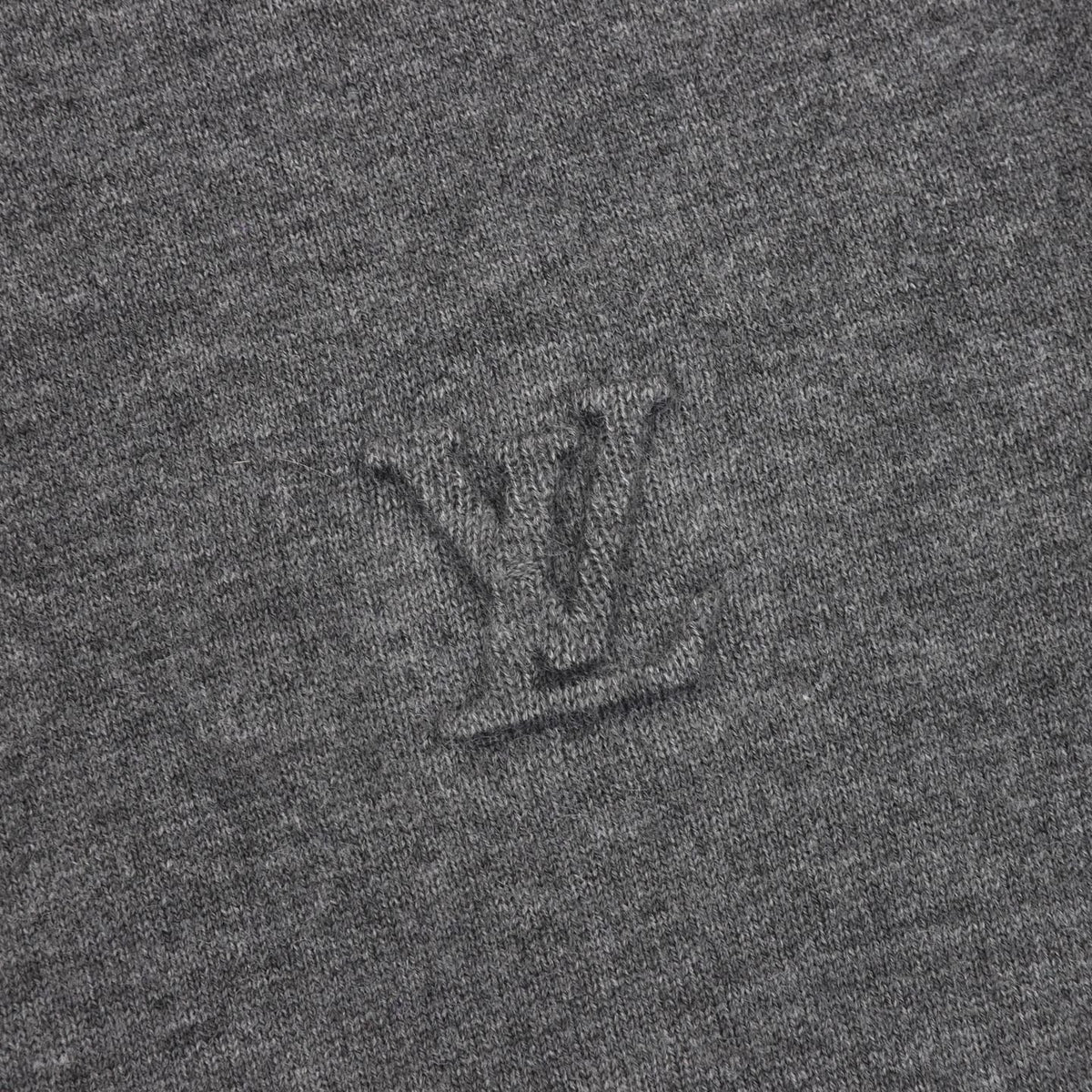 Louis Vuitton Embossed LV Logo Zip Knit Cardigan Unisex Heather Grey Half-Zip Knit Outerwear