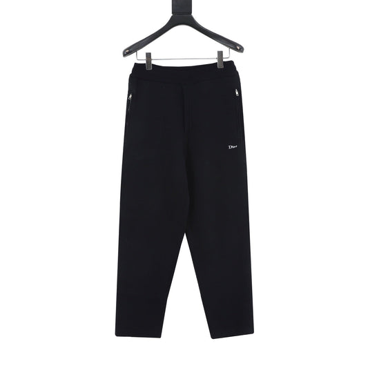 Dior Embroidered Logo Relaxed Fit Track men's Pants Premium Cotton Jogger Black