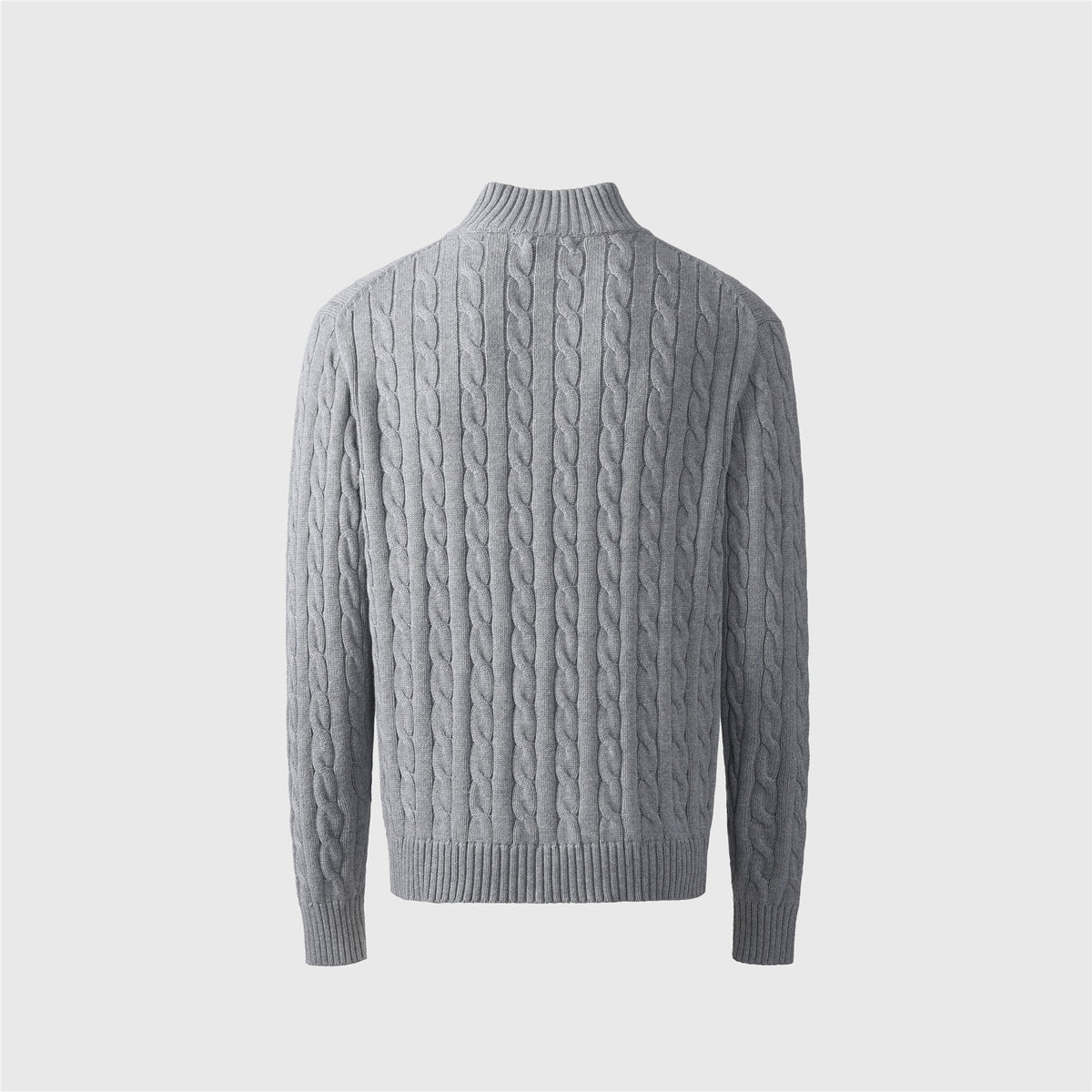 Polo Ralph Lauren Light Grey Cable Knit Full Zip Sweater White Pony Logo Unisex