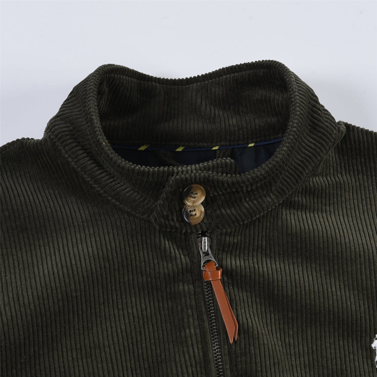 Polo Ralph Lauren Olive Corduroy Bomber Jacket Pony Logo Zip Coat
