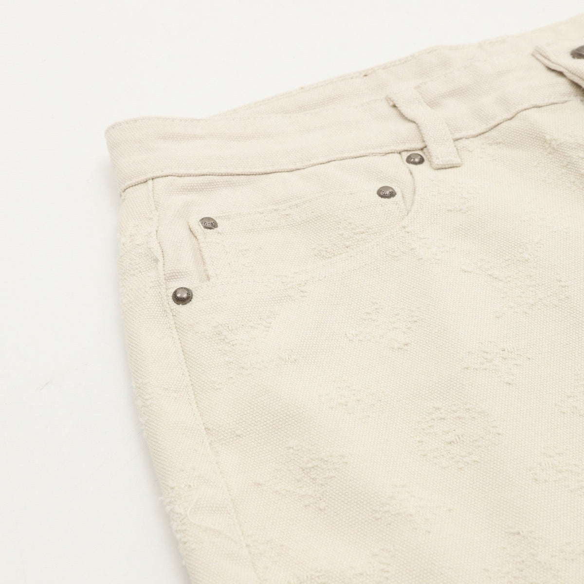 Louis Vuitton Full Textured Monogram Wide Leg Casual Jean Cream Off Whites Streetwear Unisex