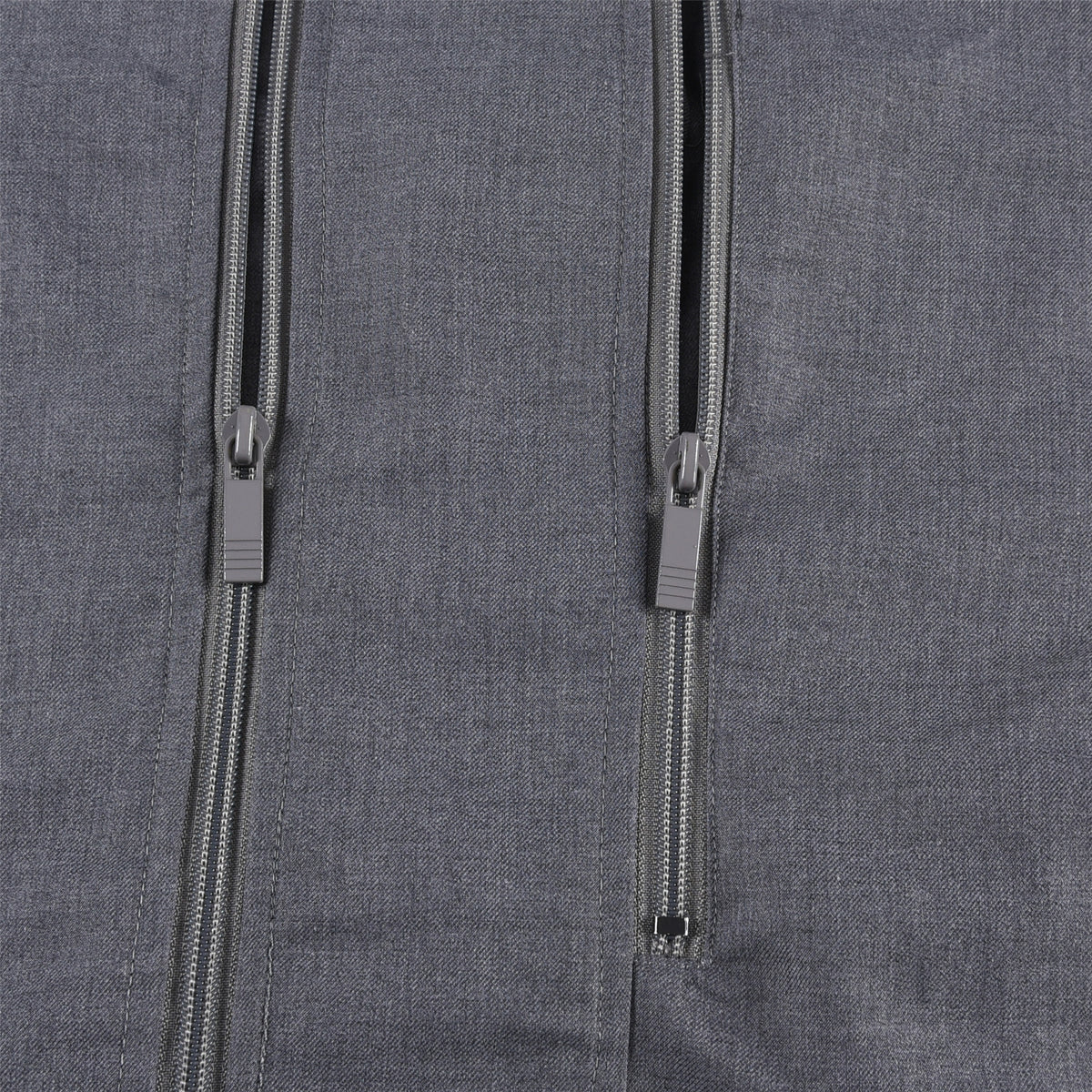 Thom Browne Medium Grey 4-Bar Double Zipper Stand Collar Jacket Unisex