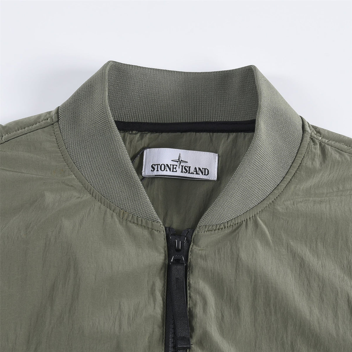 Stone Island Sage Green Nylon Metal Bomber Jacket Zip Up Compass Badge Unisex