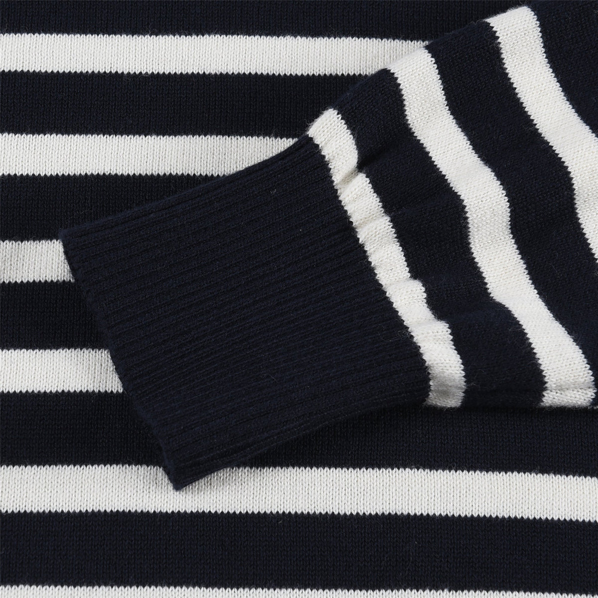 Dior Logo Striped Crew Neck Long Sleeve Knit Sweater Unisex Navy & White Striped