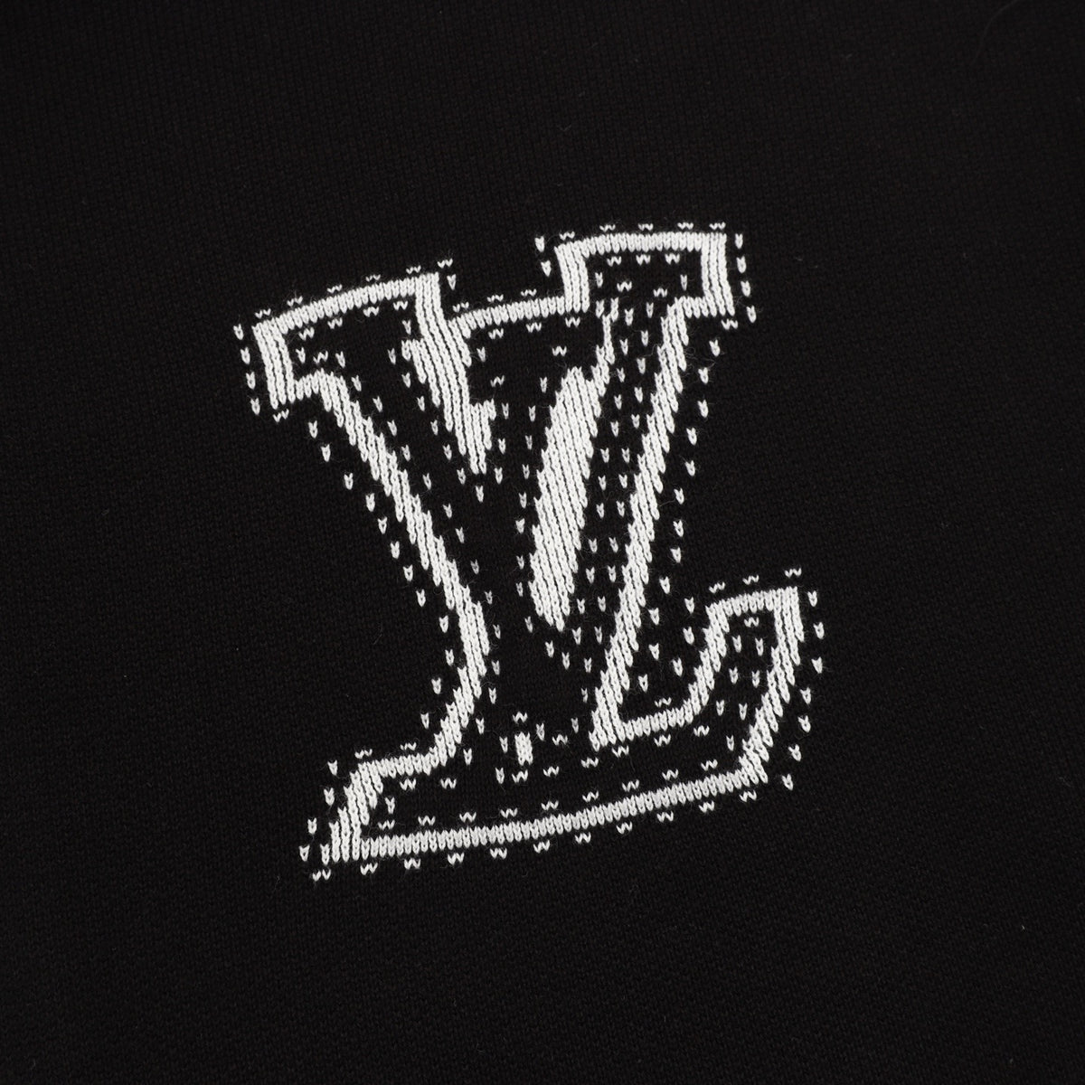 LV Contrast Stitch Embroidery Zip Hoodie Oversized Full Zip Jacket Sweatshirt Navy Unisex Black