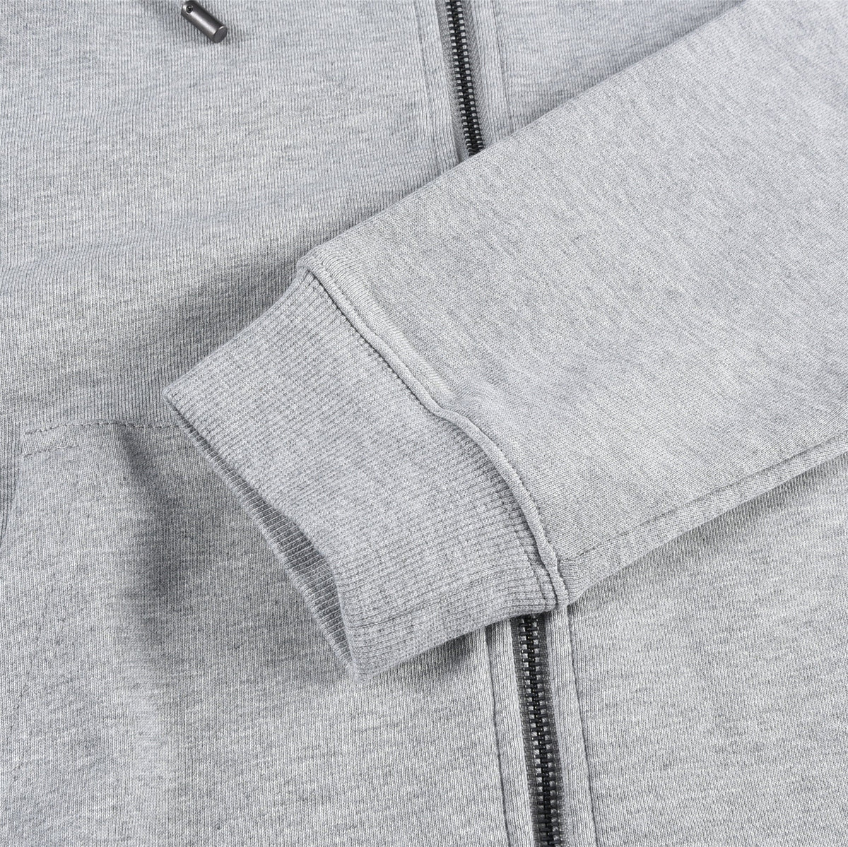 Burberry Heather Grey TB Monogram Embroidered Zip Up Hoodie Check Lined Hood Unisex