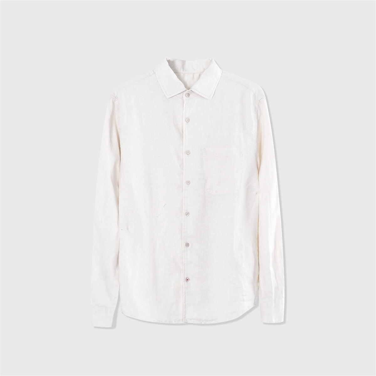 Loro Piana Soft Linen Button Up Casual Shirt Unisex Off-white / Cream
