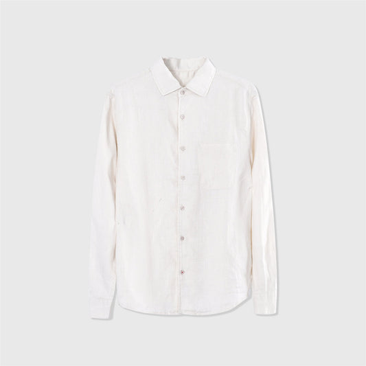 Loro Piana Soft Linen Button Up Casual Shirt Unisex Off-white / Cream