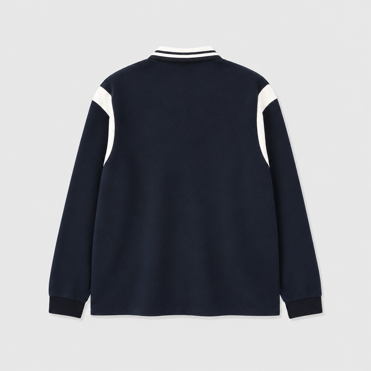 Gucci University Logo Long Sleeve Polo Shirt – Navy with Striped Collar