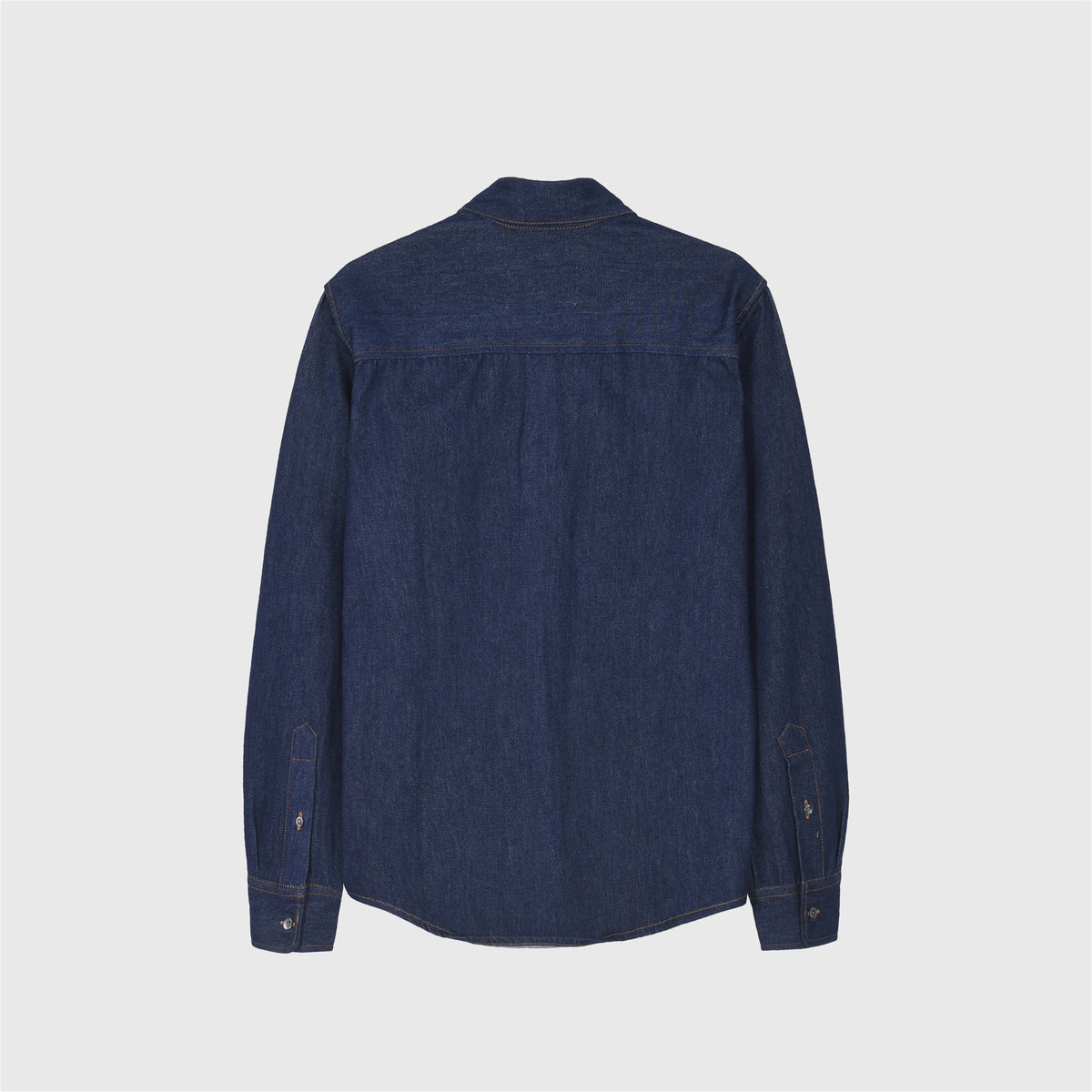 AMI Paris Small Heart Logo Dark Denim Long Sleeve Shirt Unisex