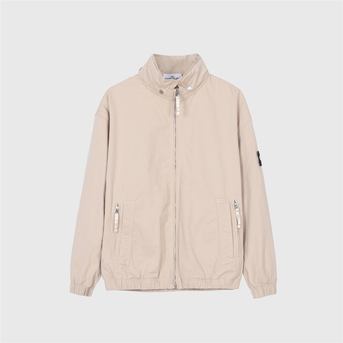 Stone Island Cream Casual Stand Collar Windbreaker Jacket Men Women
