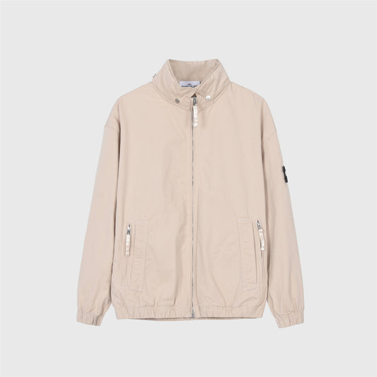 Stone Island Cream Casual Stand Collar Windbreaker Jacket Men Women