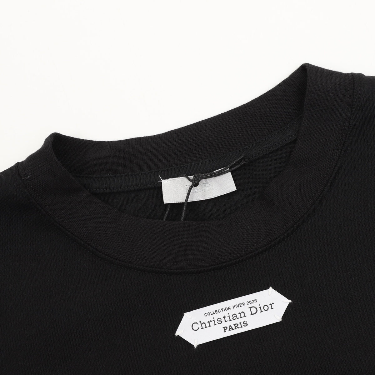 Dior Chest Tag Logo Long Sleeve T-shirt Unisex Christian Dior Label Casual Tee