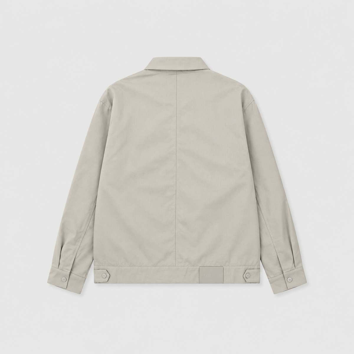 Loewe Light Khaki Pleated Collared Jacket Anagram Embroidery Zip Up Coat