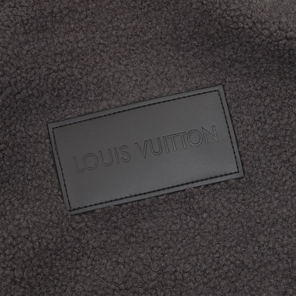 Louis Vuitton Fleece Zip Up Jacket Unisex Stand Collar Sherpa Outerwear Dark Grey