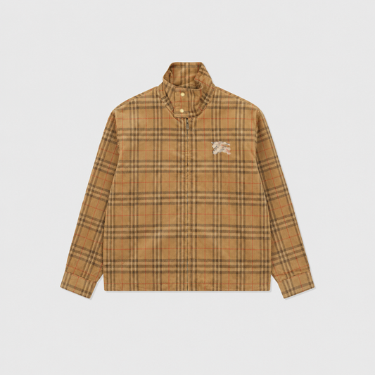 Burberry Vintage Check Corduroy Stand Collar Jacket Unisex