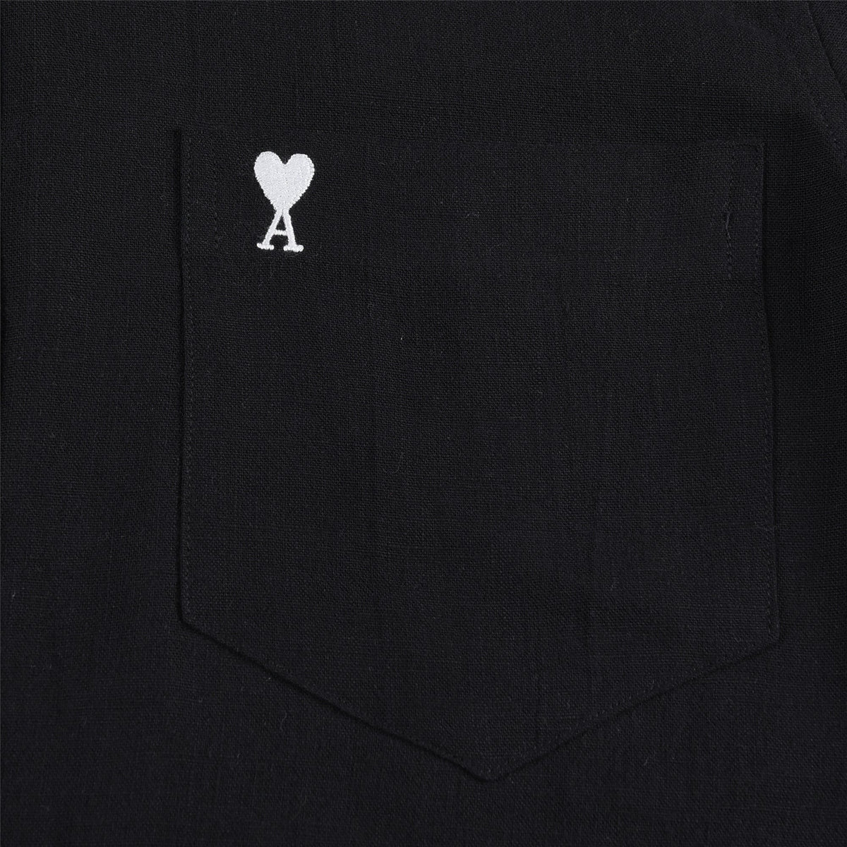 AMI Paris Black Heart A Logo Long Sleeve Button Down Shirt Unisex