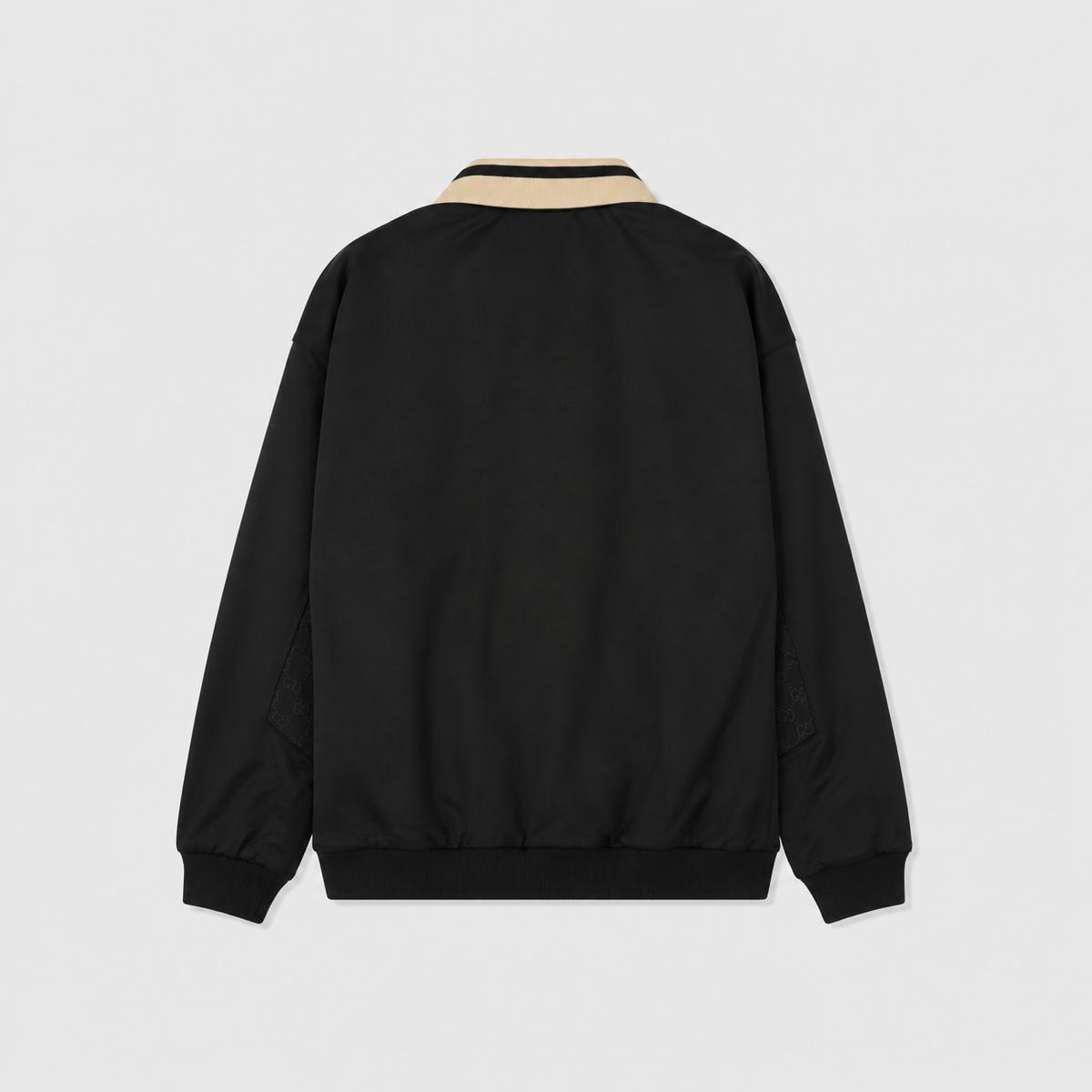 Gucci Black Interlocking G Stripe Collar Half Zip Sweatshirt Unisex