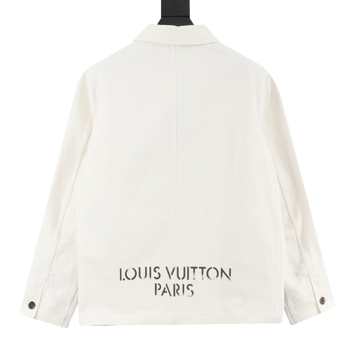 LV Signature Print Three Pocket Work Jacket Premium Cotton Outerwear Unisex Off White