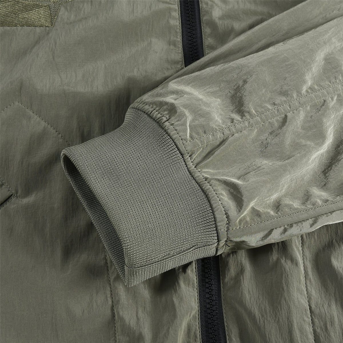 Stone Island Sage Green Nylon Metal Bomber Jacket Zip Up Compass Badge Unisex