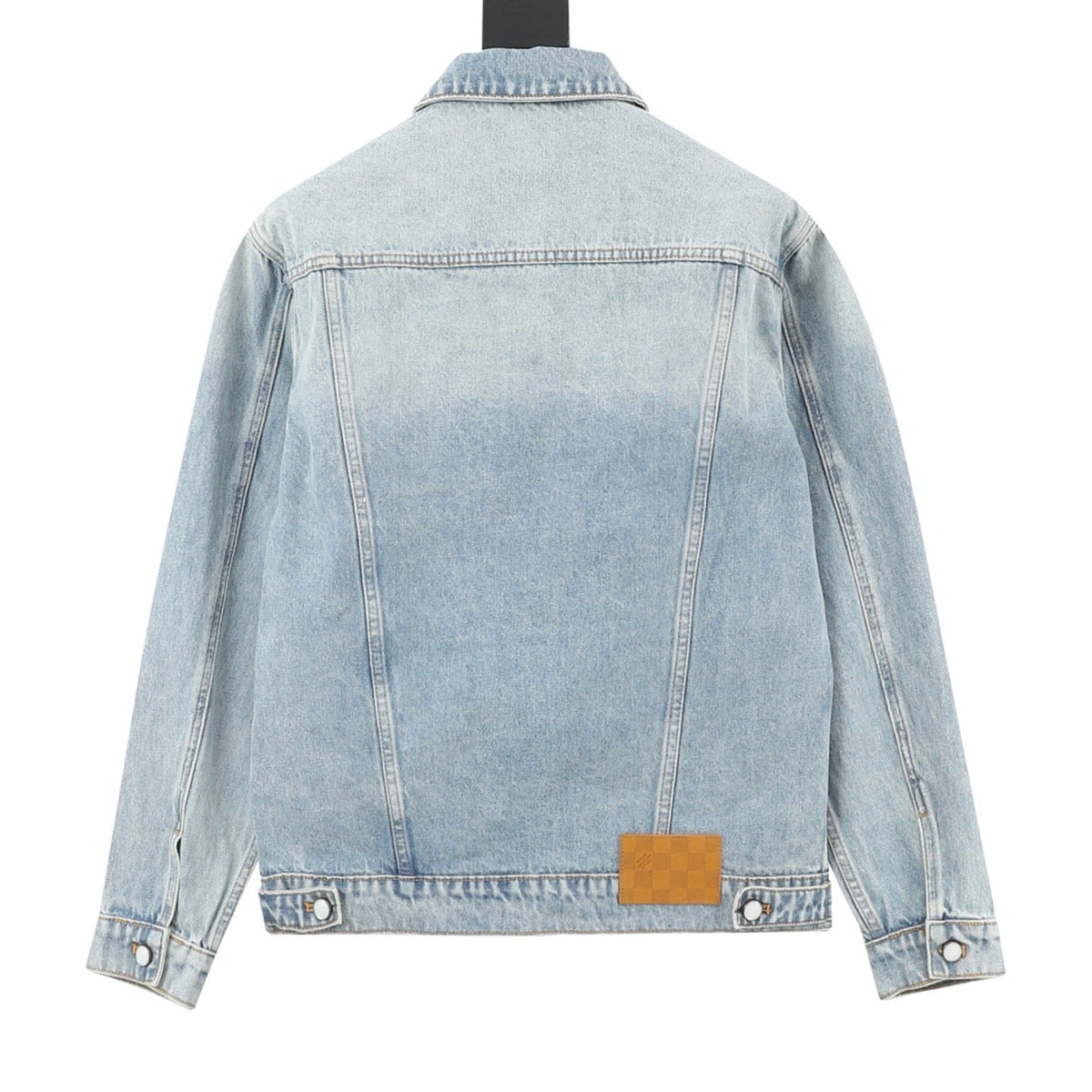 Louis Vuitton Light Wash Denim Trucker Jacket Unisex Button Front Outerwear Light Wash Blue