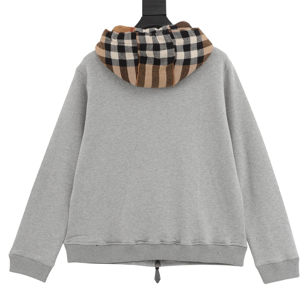 Burberry Vintage Check Hood Lined Full Zip Hoodie